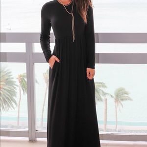 Long sleeve maxi dress black
